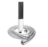 Fossa Vista Square ABS Hand - Held Shower with 1.5 Mtr Hose Pipe and Wall Hook for Bathroom, High Pressure Shower Set (Chrome Finish) - Fossa Home